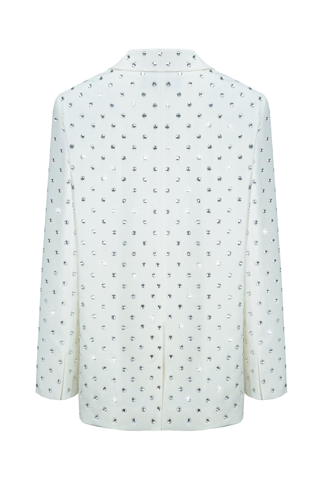 Crystal Rhinestone Embellished Blazer in White