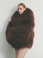 Short Fur Coat with Hood