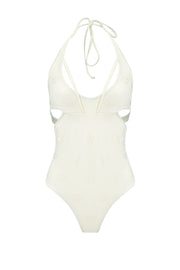Cream  Monogram one piece swimsuit