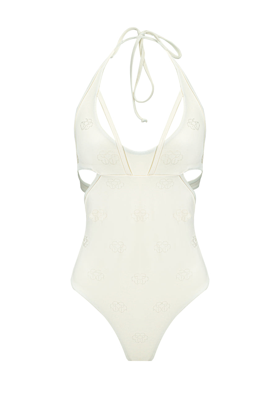 Cream  Monogram one piece swimsuit