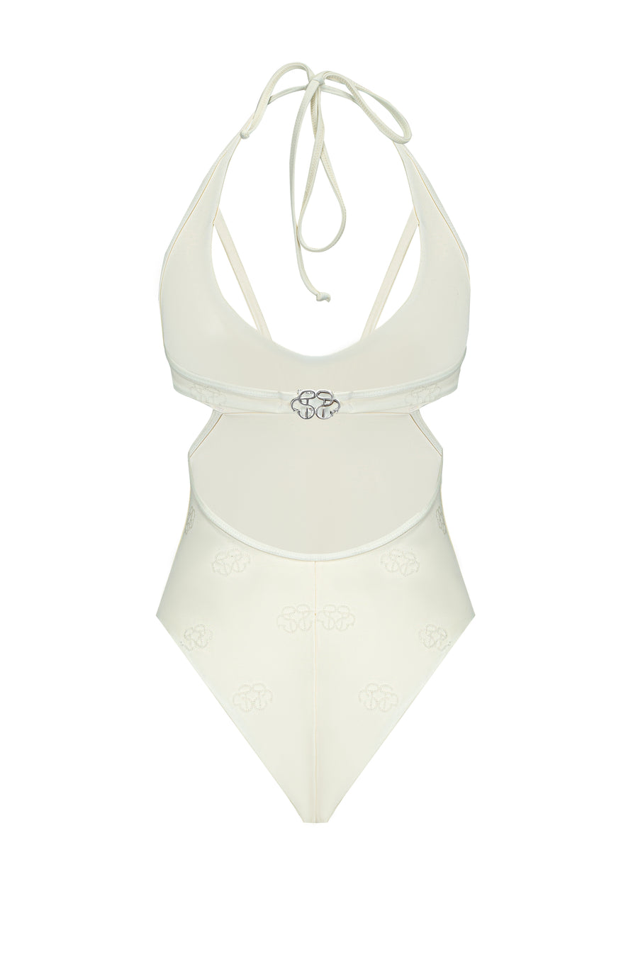 Cream  Monogram one piece swimsuit