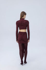 Diamante crop top with sleeves