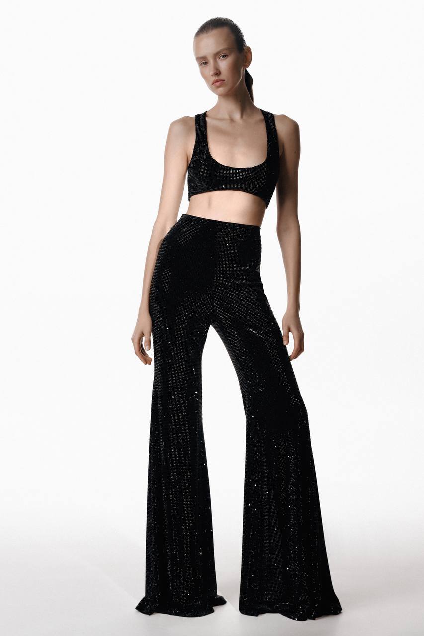 Velvet Flared Pants – Santa