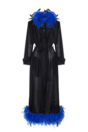 Trench Coat with Feathers