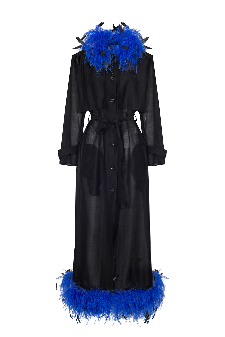 Trench Coat with Feathers
