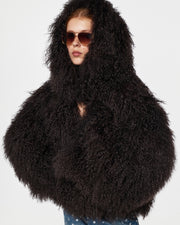 Short Fur Coat with Hood