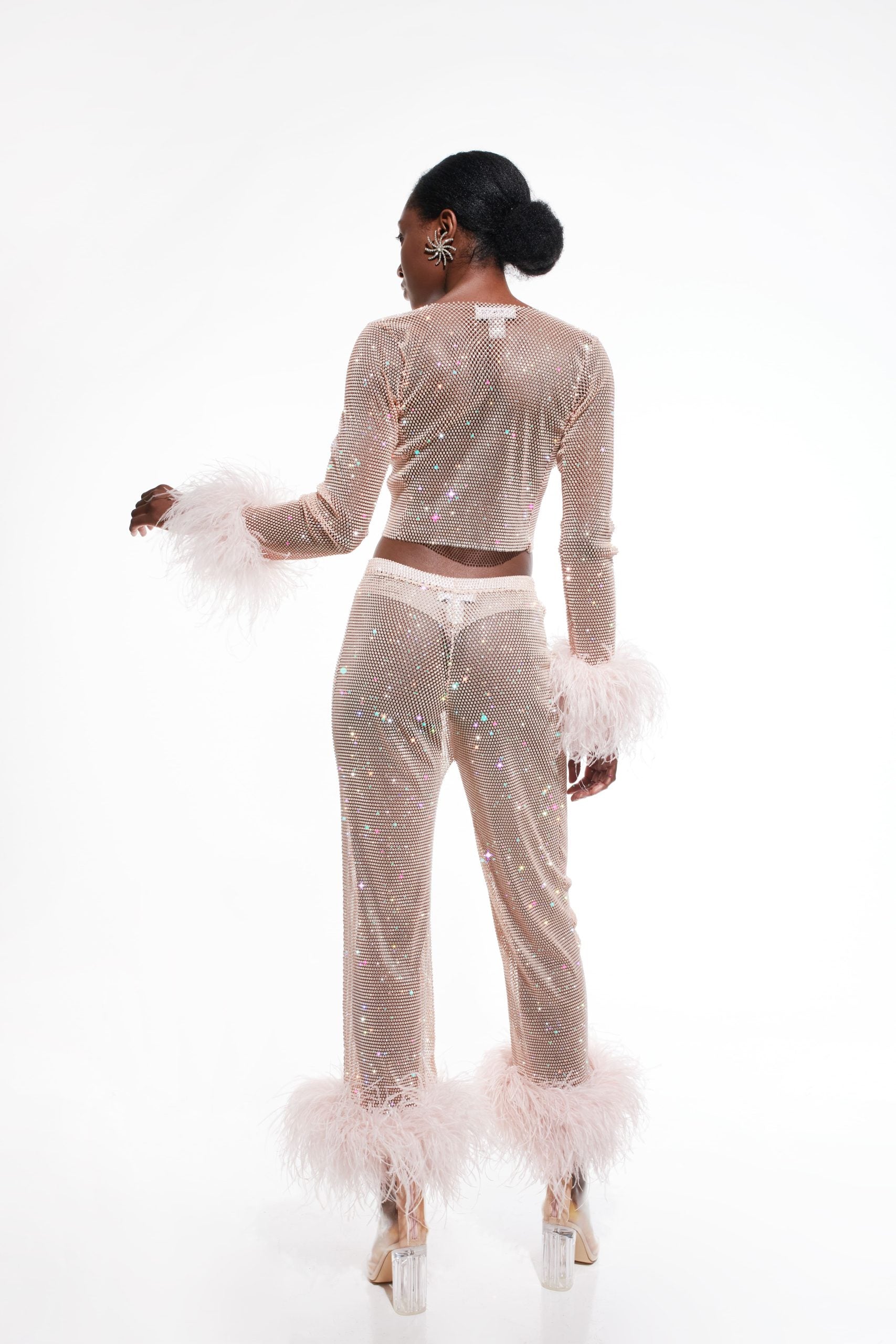 Sparkle Feathers Crop Top – Santa
