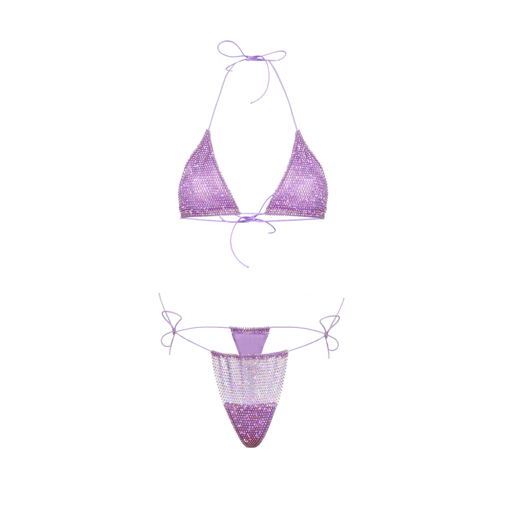 Purple Triangle Orchid Bikini