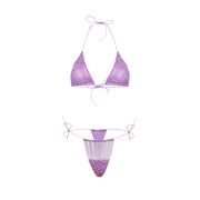 Purple Triangle Orchid Bikini