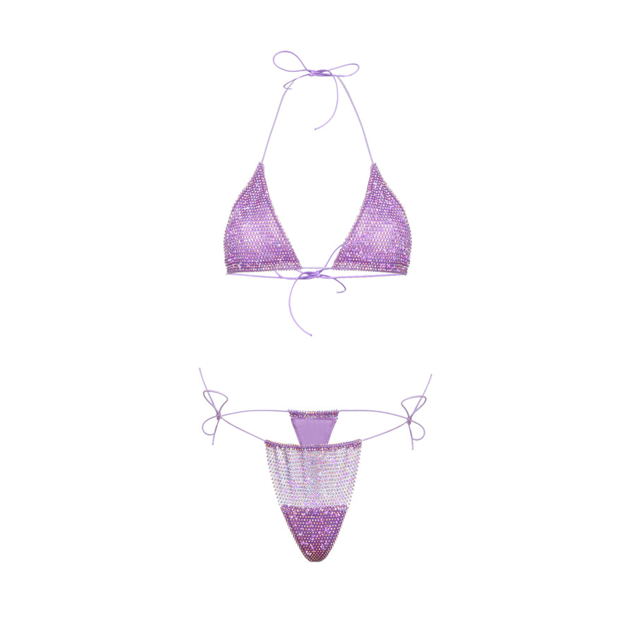 Purple Triangle Orchid Bikini