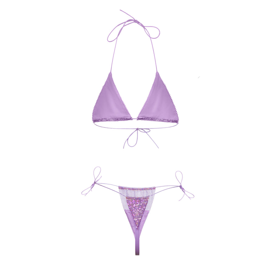 Purple Triangle Orchid Bikini