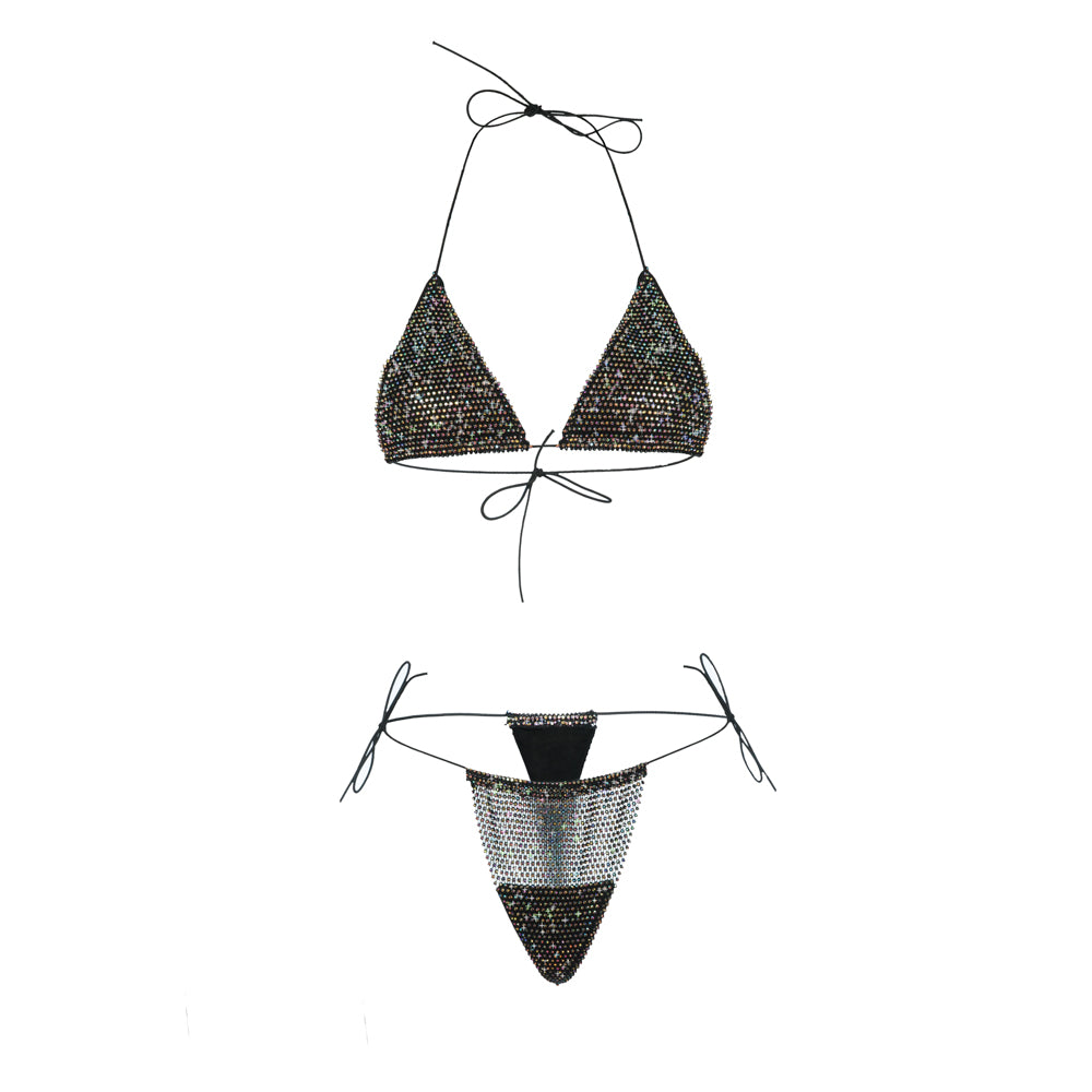 Black Chameleon Triangle Orchid Bikini