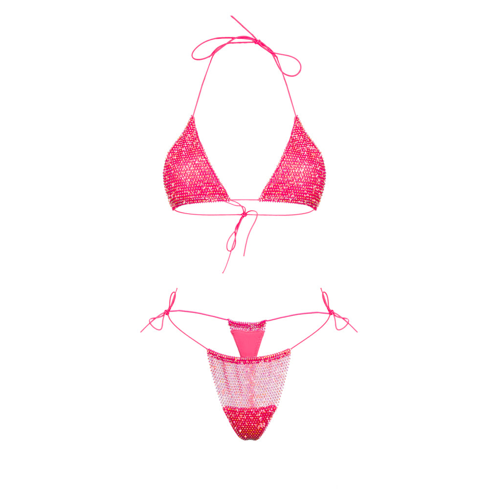 Pink Raspberry Triangle Orchid Bikini