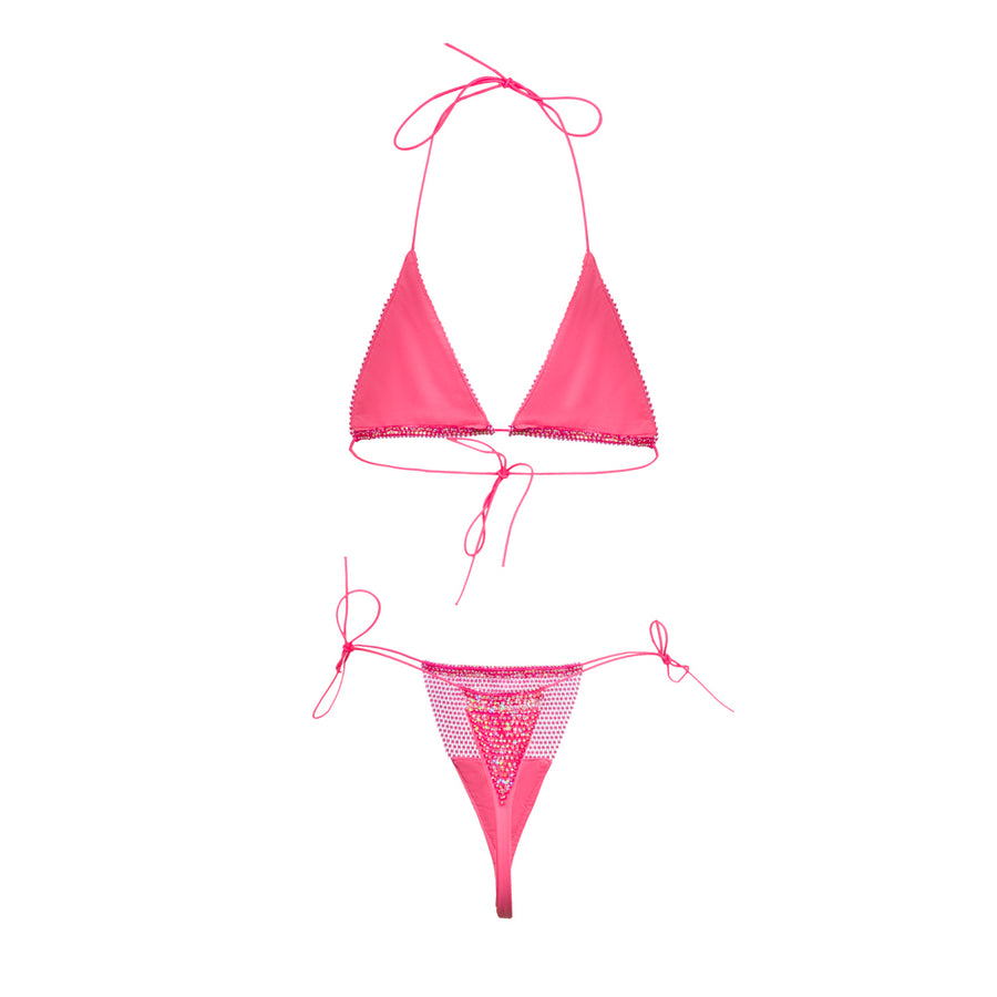 Pink Raspberry Triangle Orchid Bikini