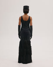 Diamante Dress with Feathers