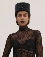 Black Diamante Hat