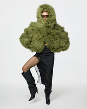 Short Fur Coat with Hood