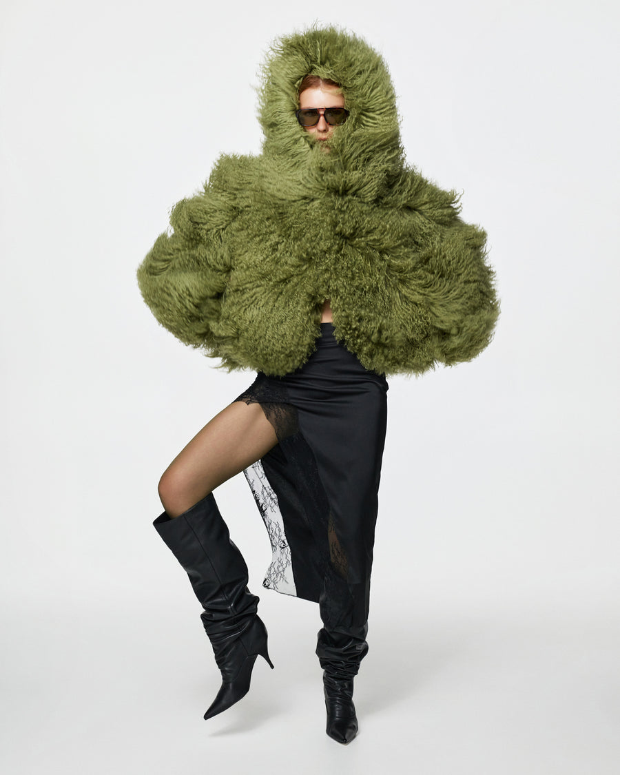 Short Fur Coat with Hood