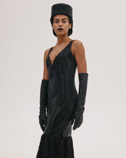 Diamante Dress with Feathers