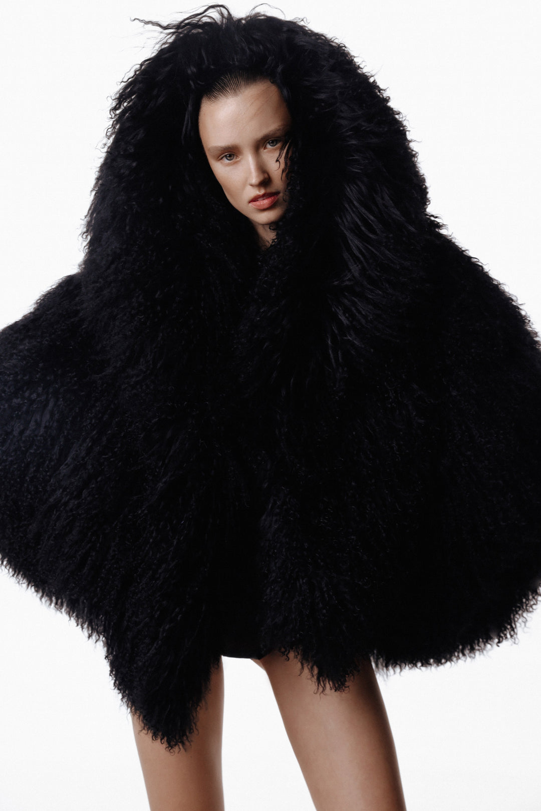 Short Fur Coat with Hood