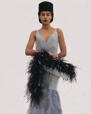 Silver Bag with Feather Tail