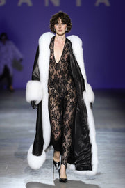 Leather Coat with Fur
