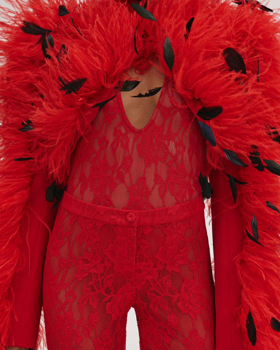Crop Feather Jacket