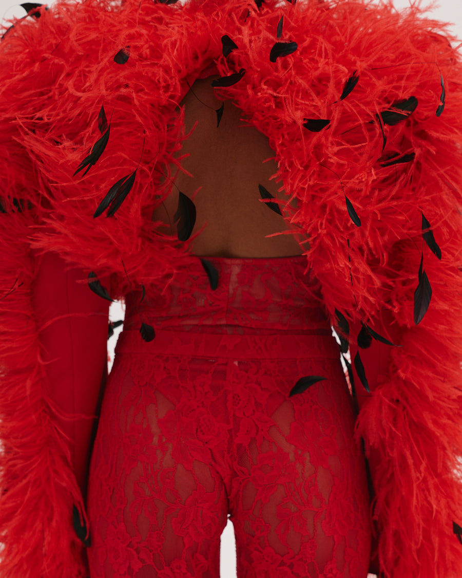 Crop Feather Jacket