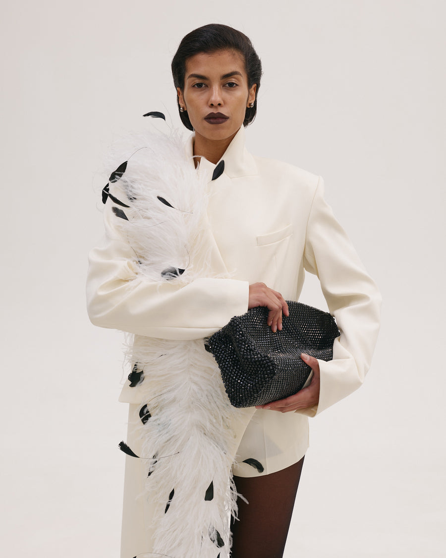 Asymmetric Feather Jacket