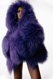 Short Fur Coat with Hood