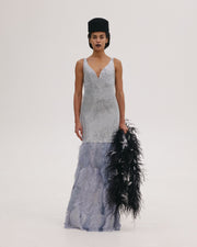 Silver Bag with Feather Tail