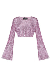 Pink Diamond Top Wide Sleeves