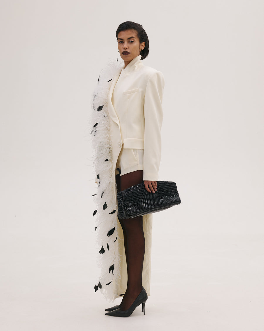 Asymmetric Feather Jacket