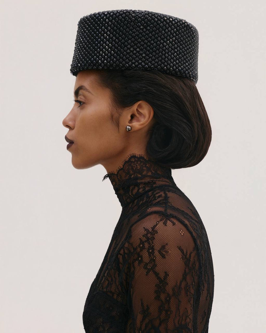 Black Diamante Hat