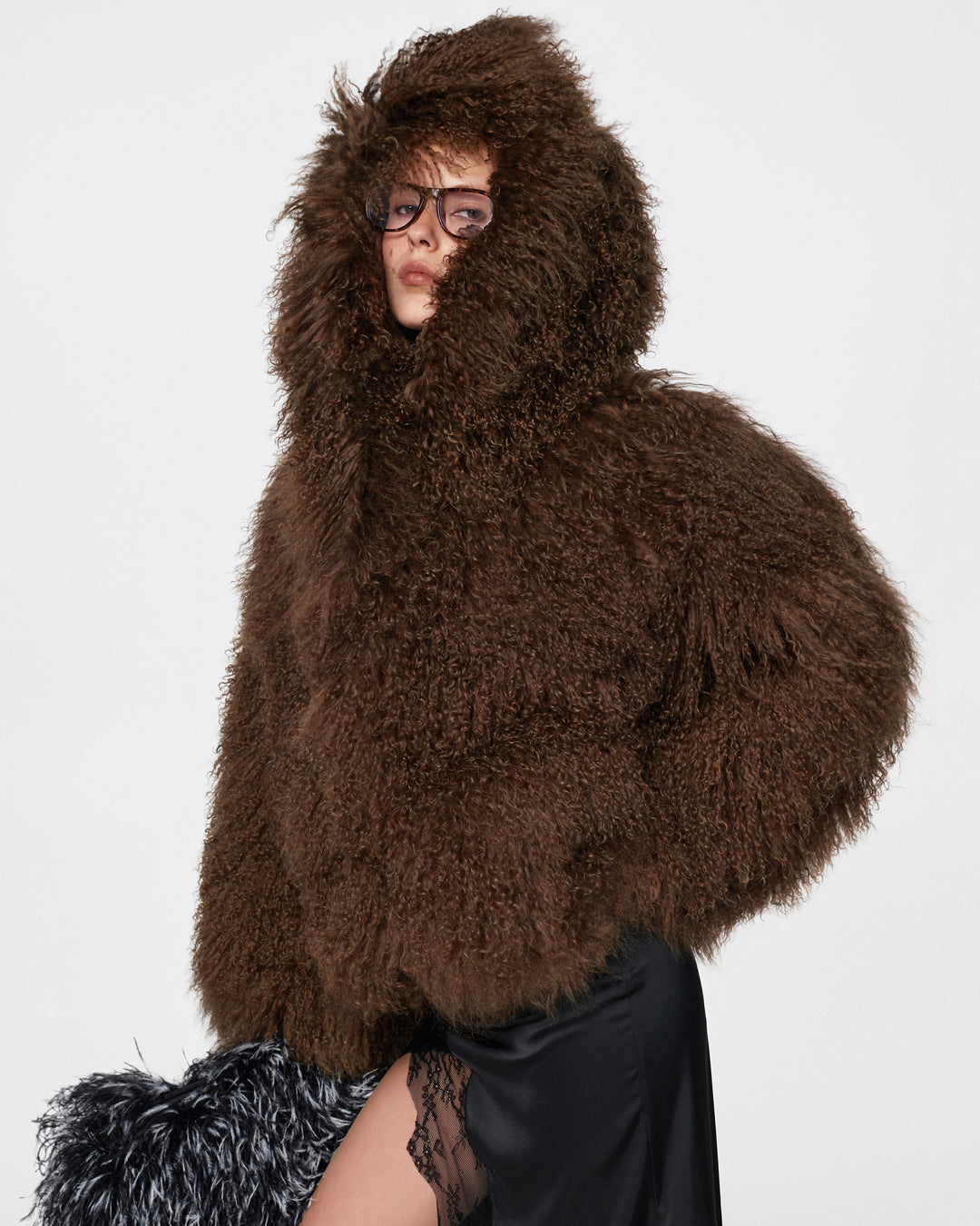 Short Fur Coat with Hood