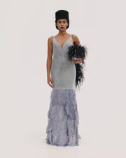 Diamante Dress with Feathers