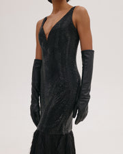 Diamante Dress with Feathers