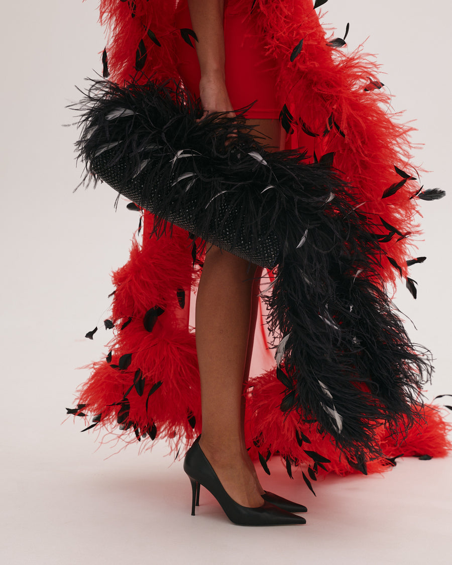 Black Bag with Feather Tail