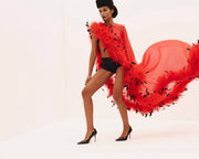 Maxi Feather Dress