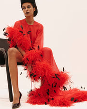 Maxi Feather Dress