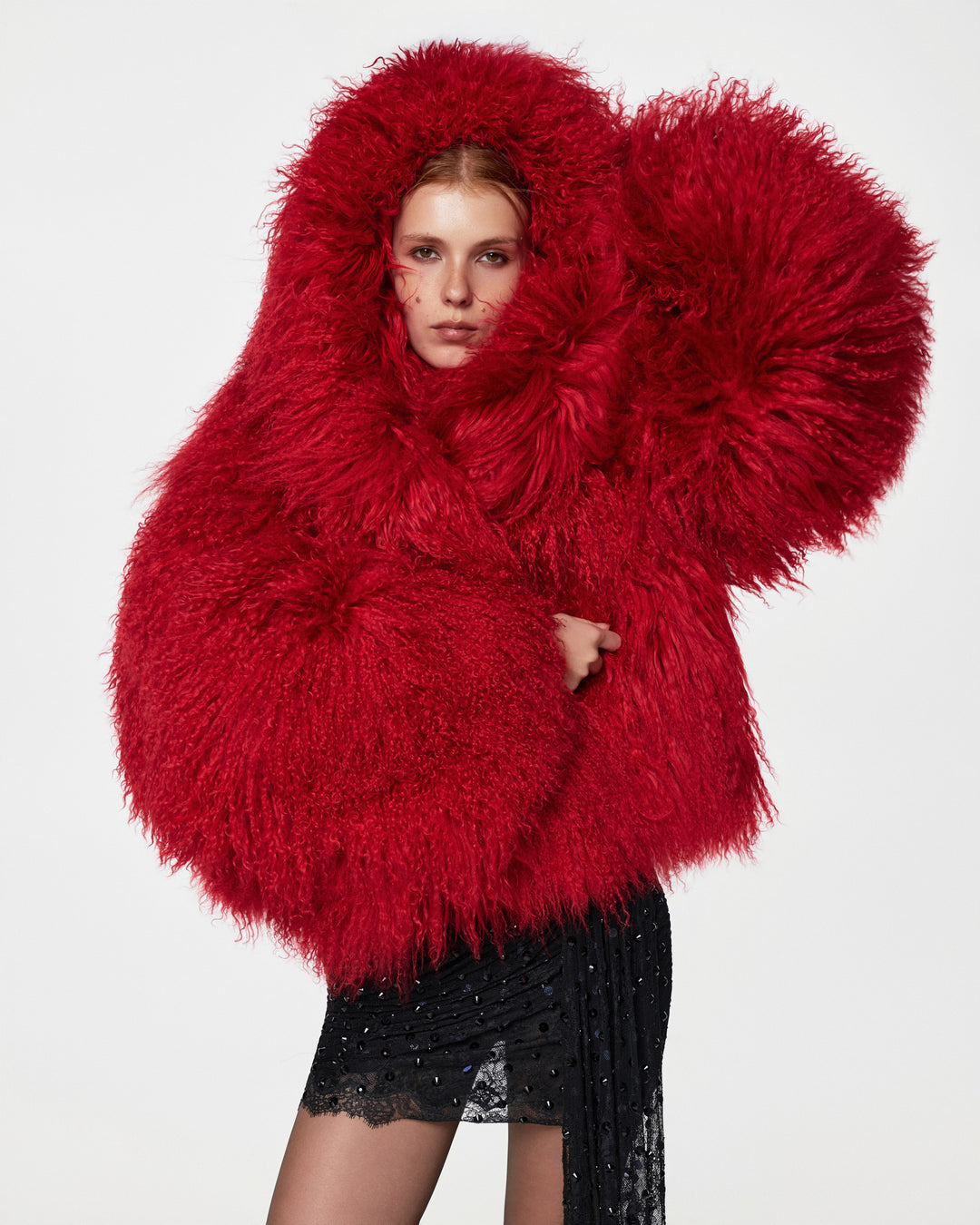 Short Fur Coat with Hood