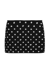 Crystal Rhinestone Embellished Mini skirt in Black