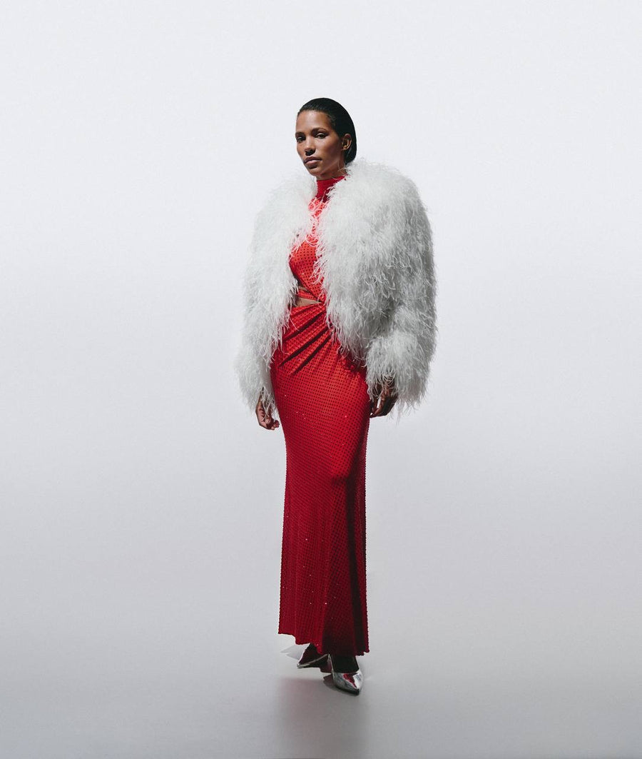 Ostrich Jacket in White