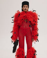 Crop Feather Jacket