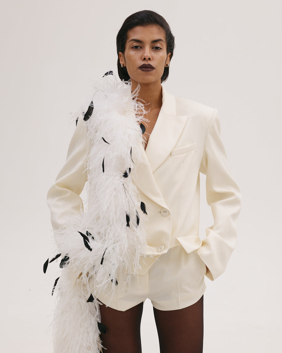Asymmetric Feather Jacket