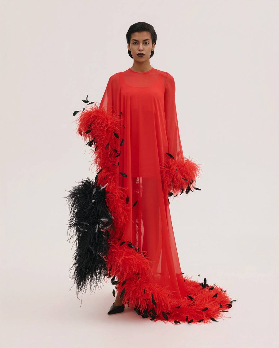 Maxi Feather Dress