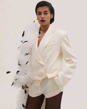 Asymmetric Feather Jacket