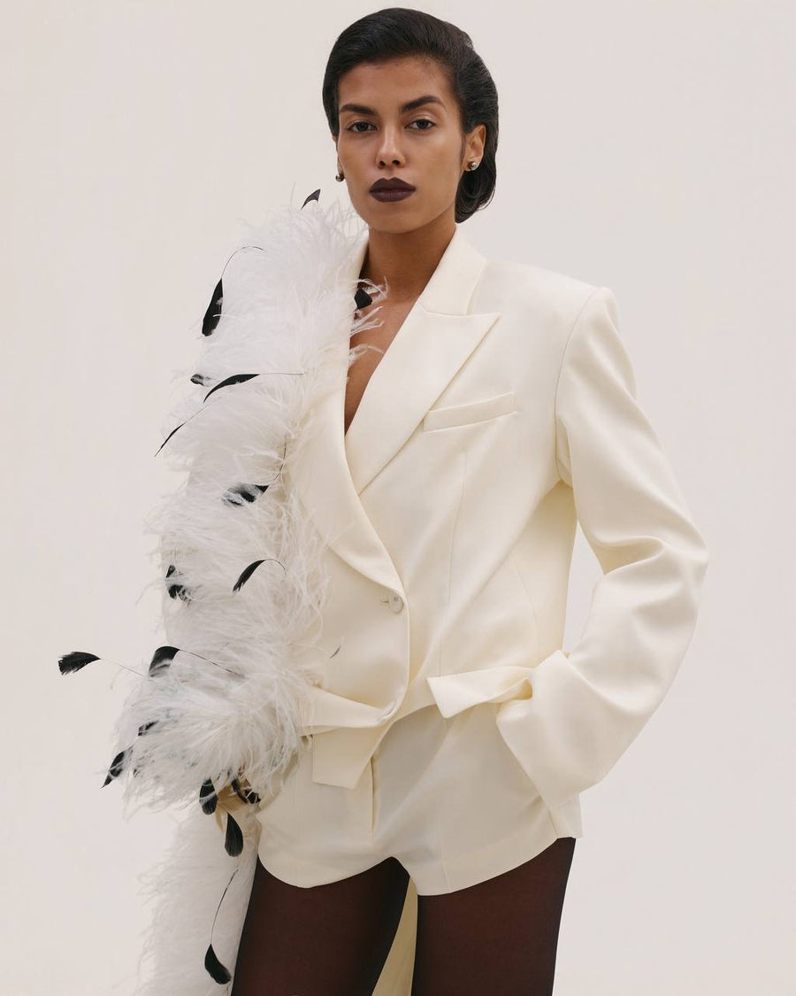 Asymmetric Feather Jacket
