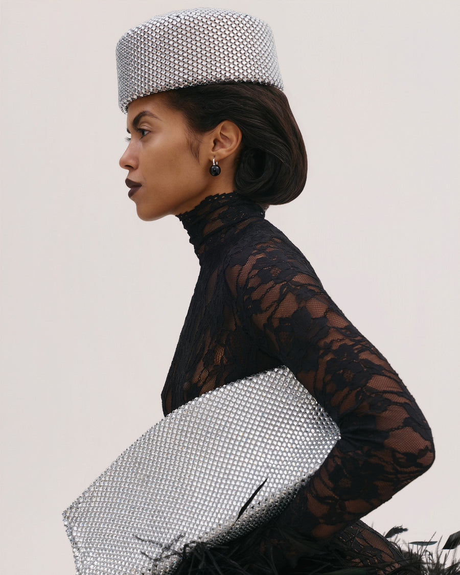 Silver Diamante Hat