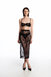 Lace midi skirt with silhouette lines